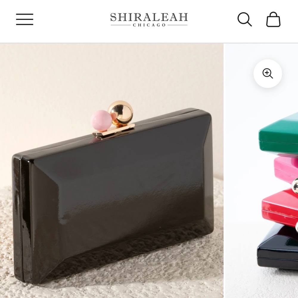 Shiraleah Black Clutch with Gold and Pink Accents